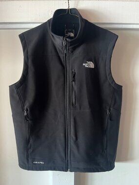 The North Face TNF Apex Vest Black Mens Large Softshell Full Zip.